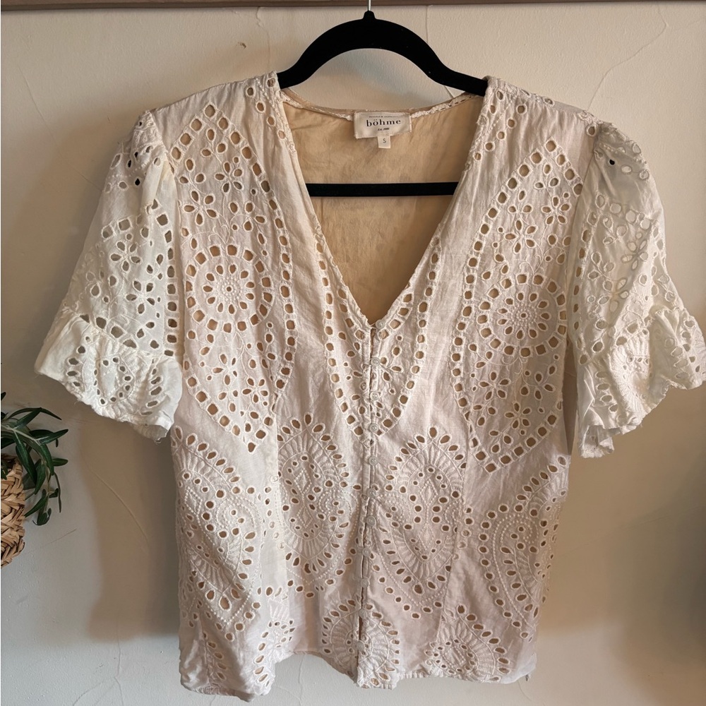 Bohme White Eyelet Blouse